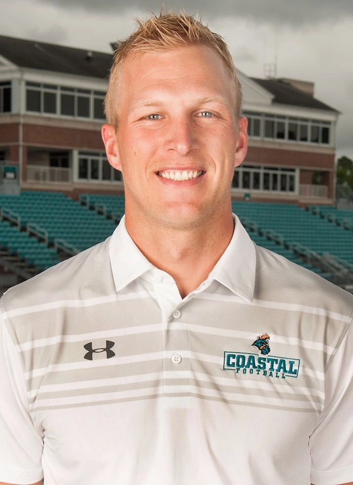 Ryan Goodman, owner of RG Pack Concrete, pictured during his coaching career at Coastal Carolina University