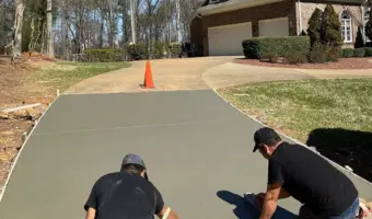 new driveway being finished