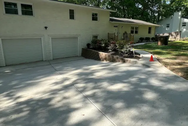 full driveway and walkway replacement on Marilyn Circle in Cary, NC