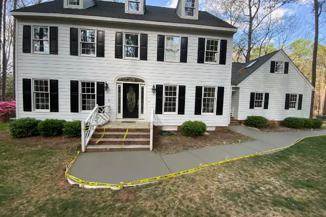 New concrete walkway replacement at a home in the Buckingham neighborhood in Apex, NC