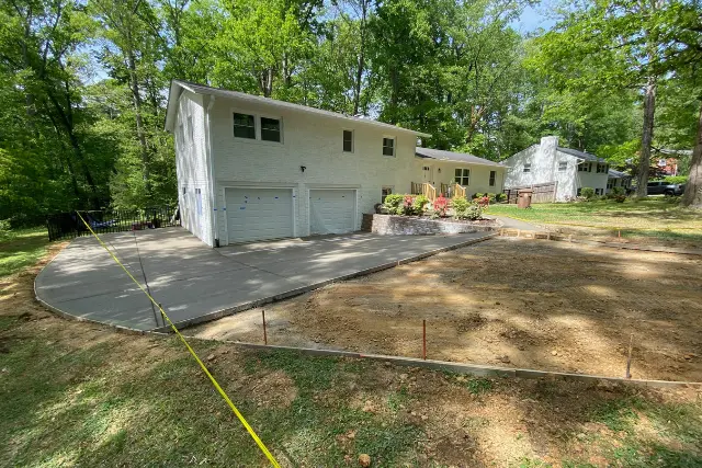 Driveway extension for additional parking curing during full driveway replacement in Cary